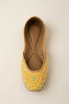 Hand-Embroidered Mustard Silk Jutti