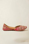 Hand-Embellished Fuchsia Silk Jutti