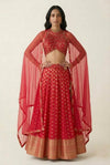 The Scarlet-Gold Banarasi Lehenga Set