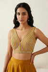 Golden Radiance Embroidered Blouse