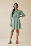 Azure Bloom Smock Dress
