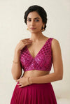 Magenta Sequence Blouse