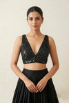 Noir Glam Embellished Blouse