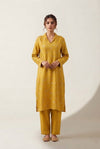 Premium Mustard Foil Print Co-Ord Set