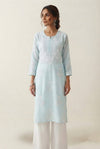 Sky Blue Chikankari Embroidered Kurta