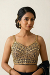 Premium Black & Gold Heavy Embroidered Mirror Work