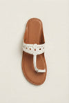 The Luxe Ivory Cutwork Leather Sandals