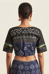 The Midnight Floral Embroidered Fusion Blouse