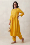 Mustard Yellow Embroidered Anarkali Kurta Set
